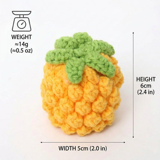 Crochet pineapple keychain – size and weight reference