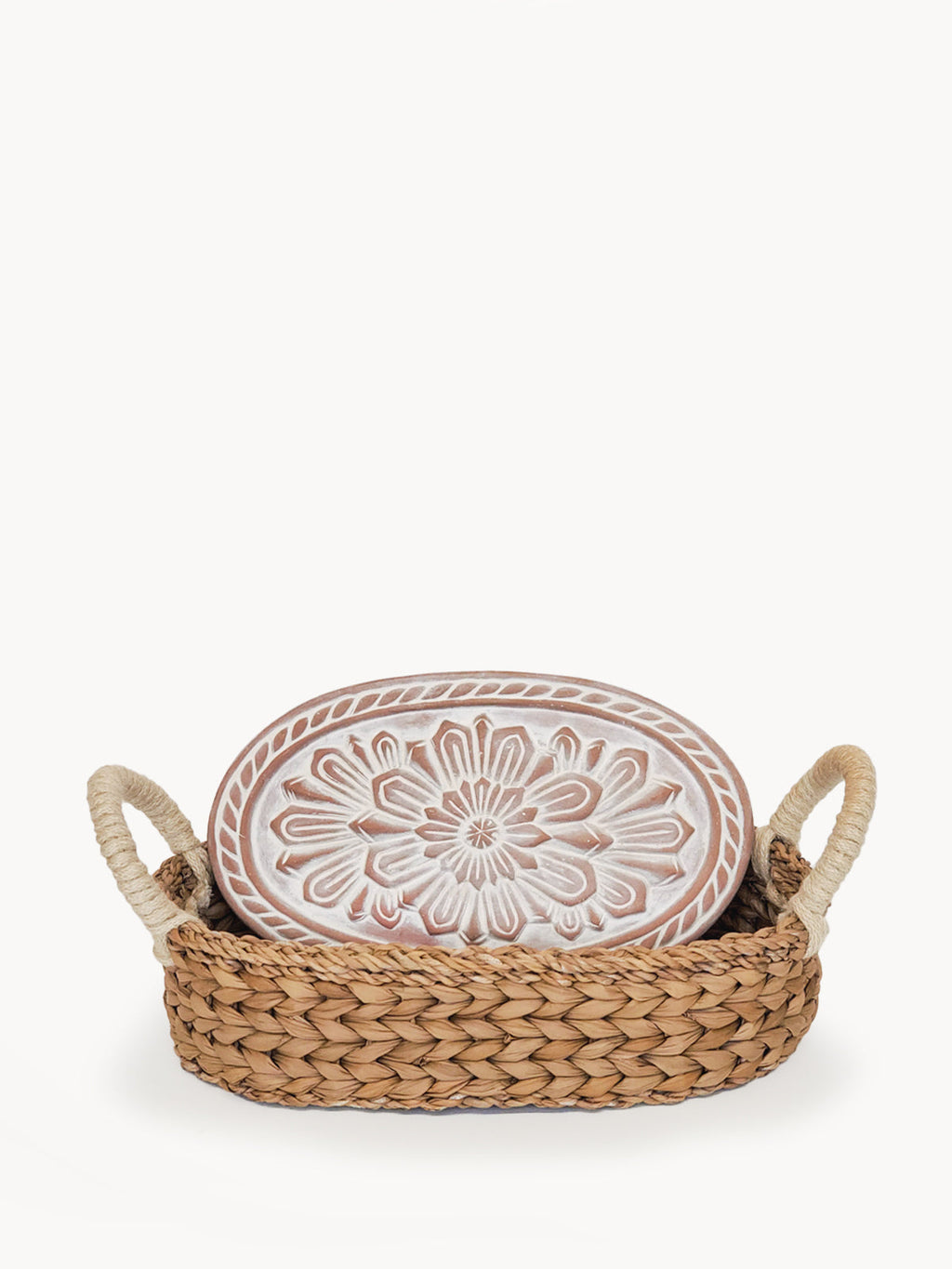 Flower Oval Bread Warmer and Basket