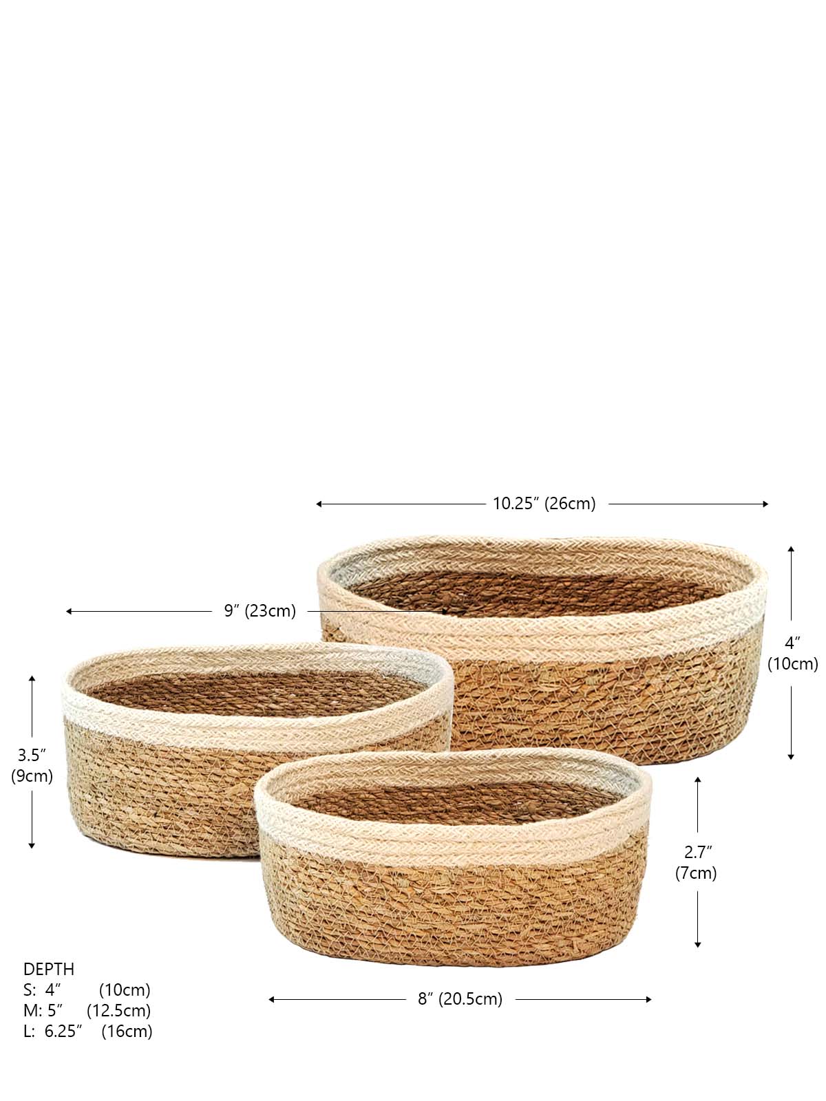 Savar Oval Storage Baskets – Set of 3