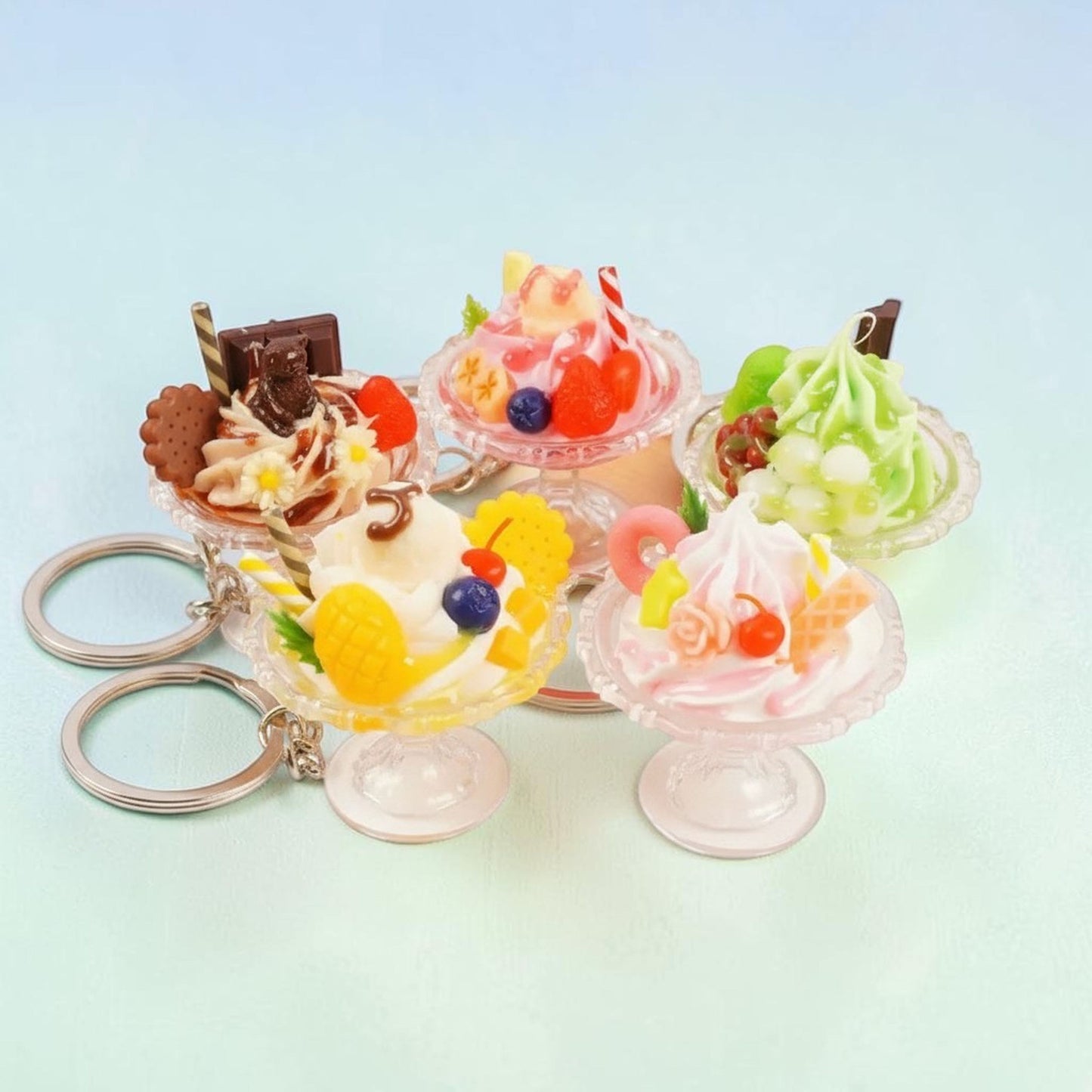 Kawaii Ice Cream Sundae Keychain