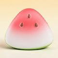 Watermelon slice squishy front view showing pink flesh gradient and green rind
