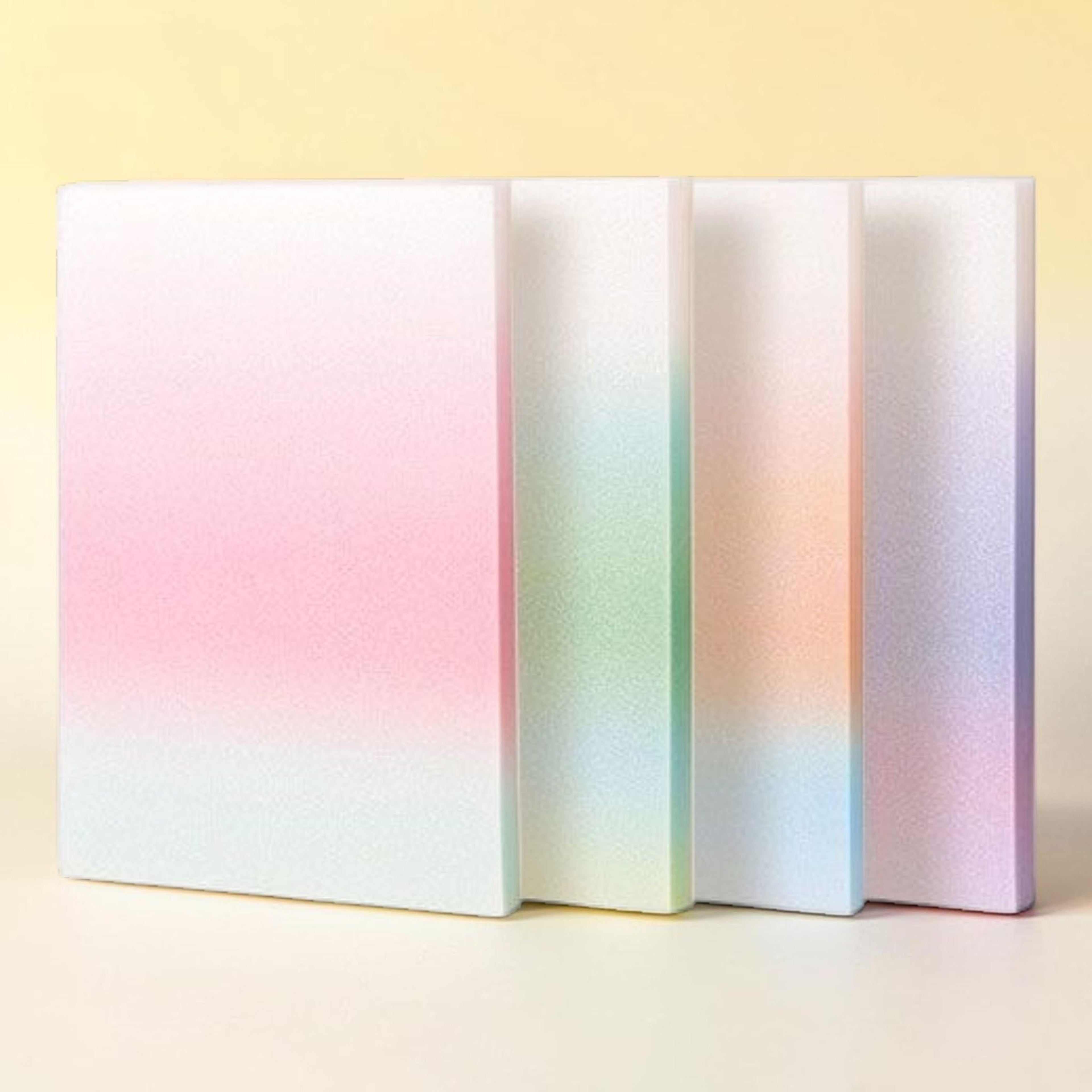 Pastel gradient squishy notepad matte finish in 4 colours: pink, mint, peach, lavender