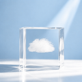 Crystal Glass Cube Decor – Cloud, Rain Cloud & Heart