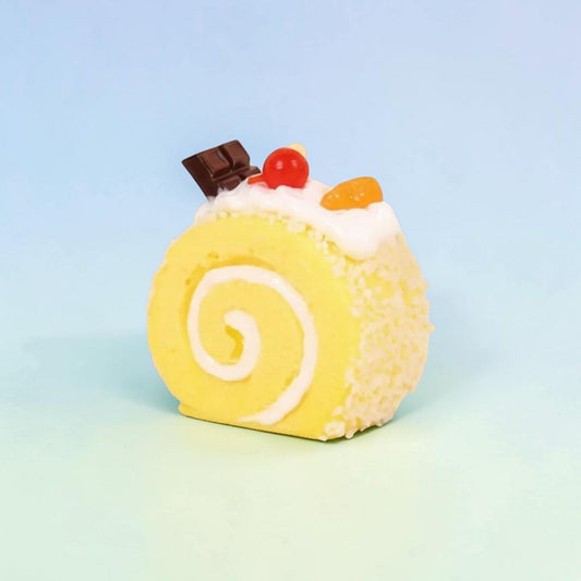 Faux Swiss Roll Cake Decor – Kawaii Mini Dessert Desk Accent