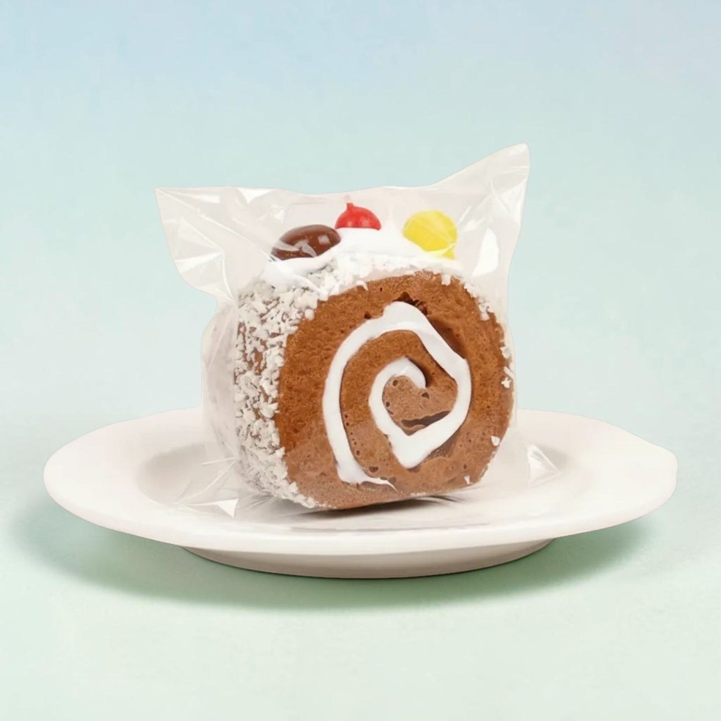 Faux Swiss Roll Cake Decor – Kawaii Mini Dessert Desk Accent