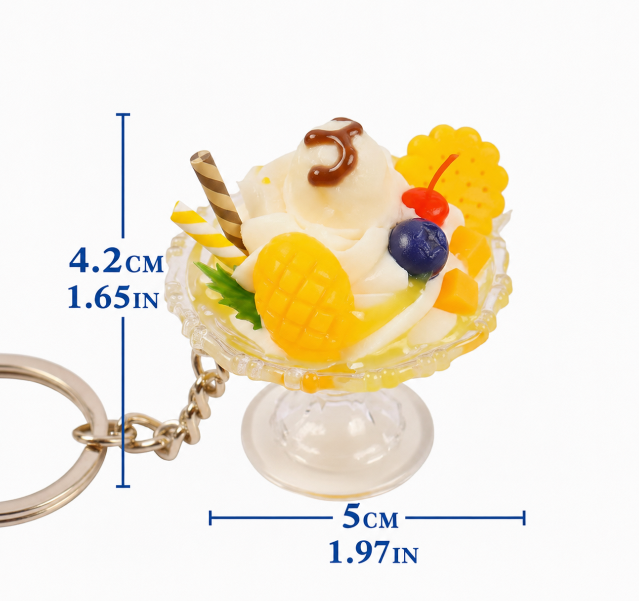 Kawaii Ice Cream Sundae Keychain