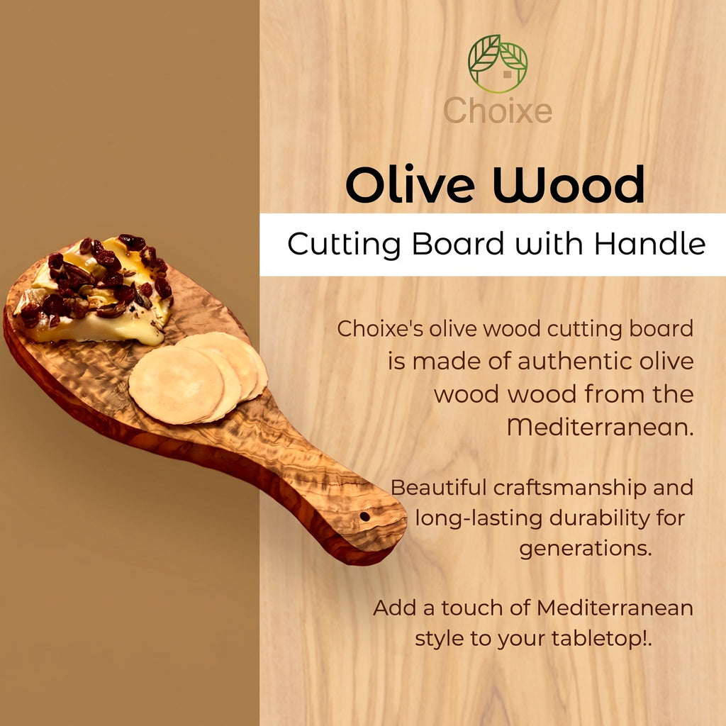 Olive Wood Cutting and Serving Board with Handle