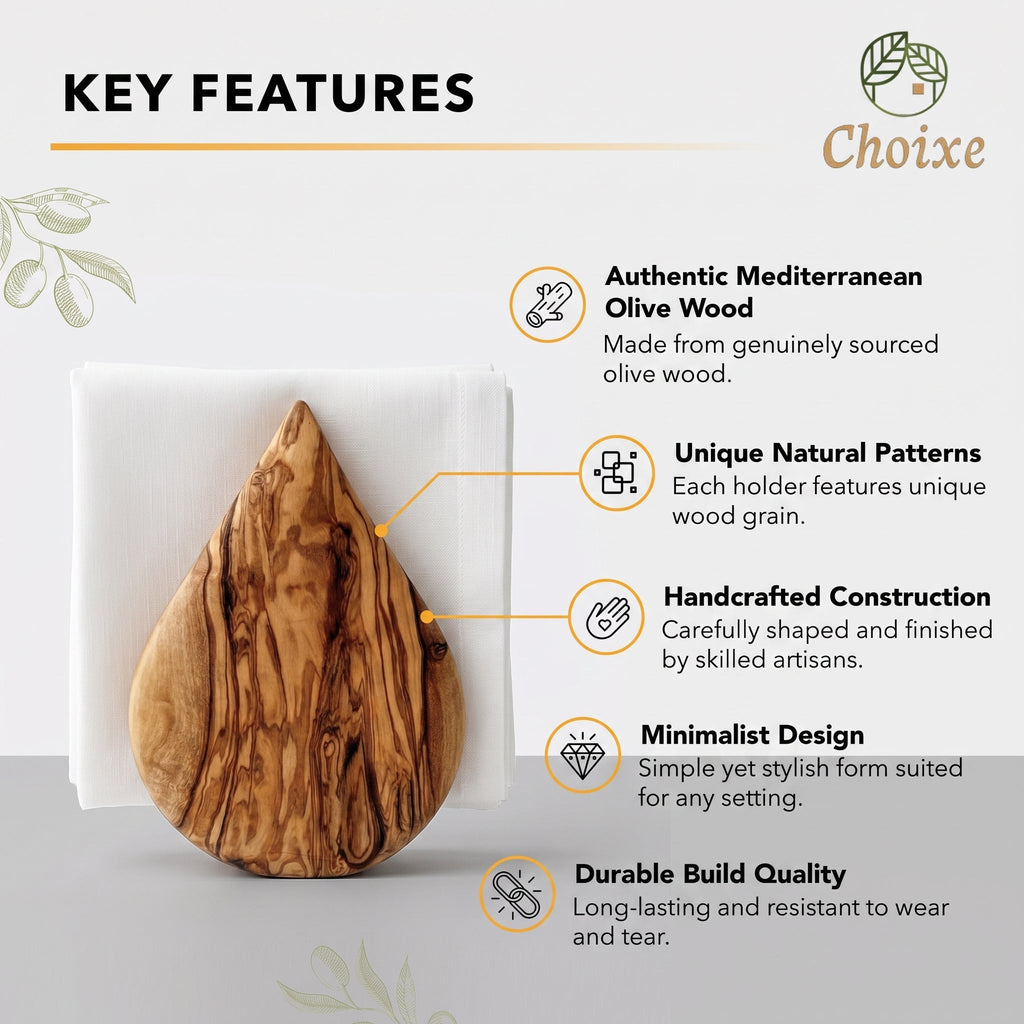Mediterranean Olive Wood Napkin Holder