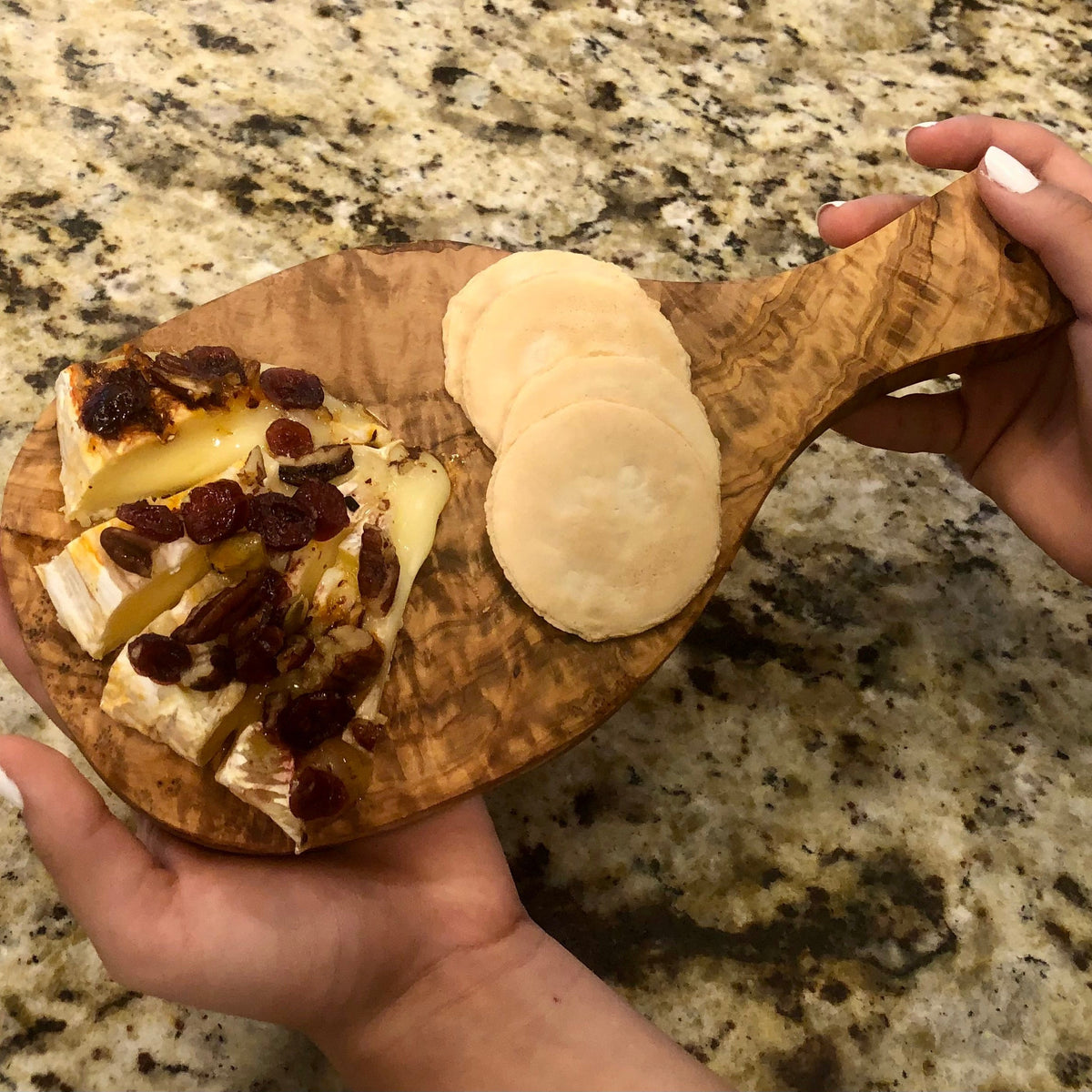 Olive Wood Cutting and Serving Board with Handle