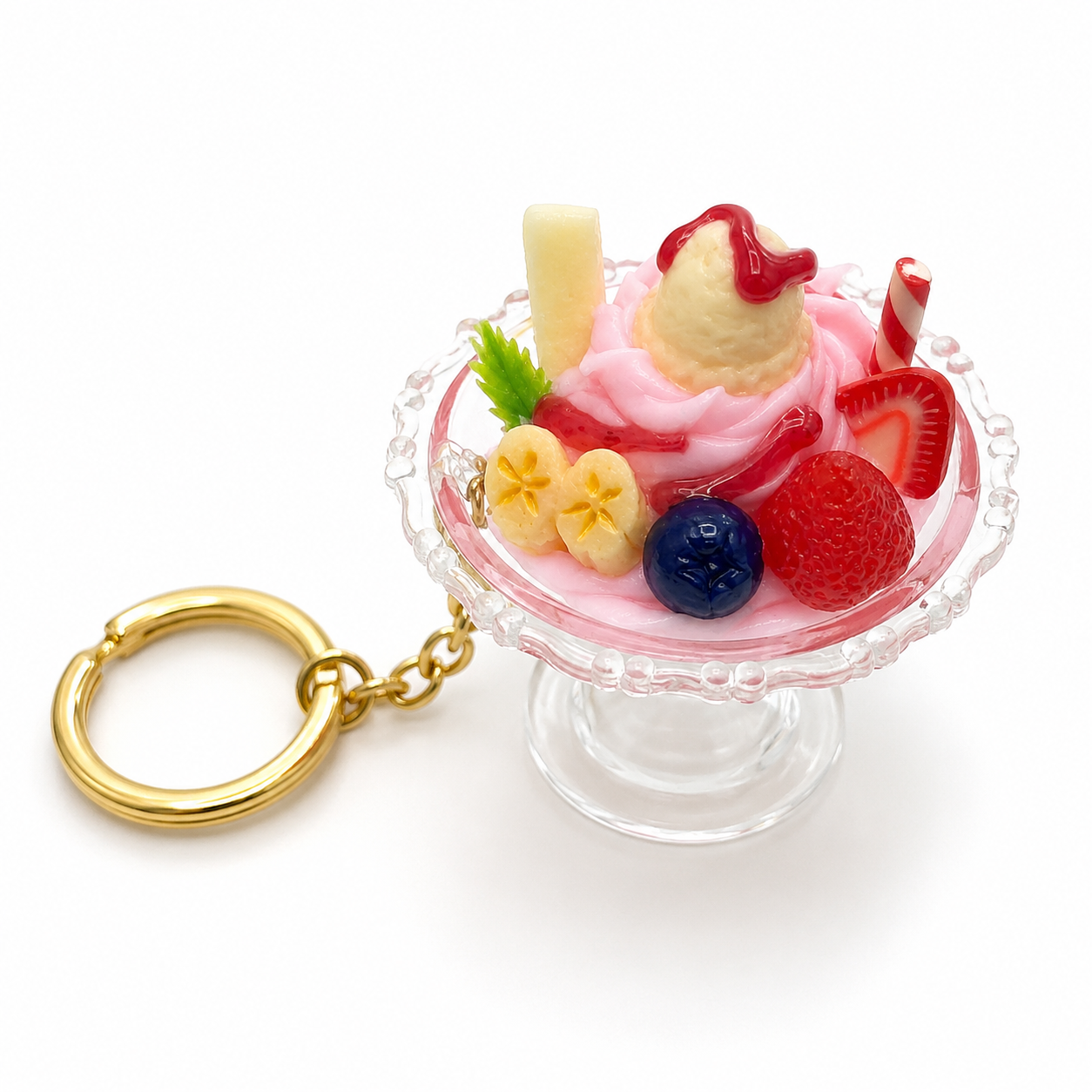 Kawaii Ice Cream Sundae Keychain