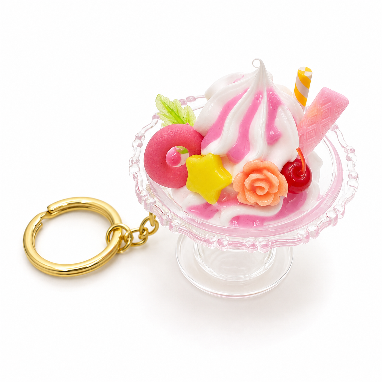 Kawaii Ice Cream Sundae Keychain