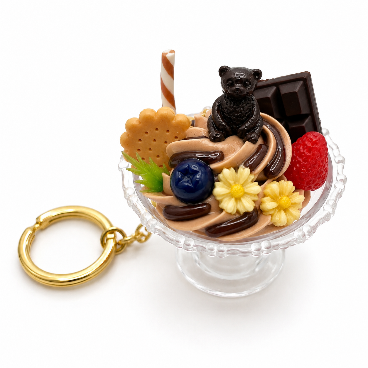 Kawaii Ice Cream Sundae Keychain