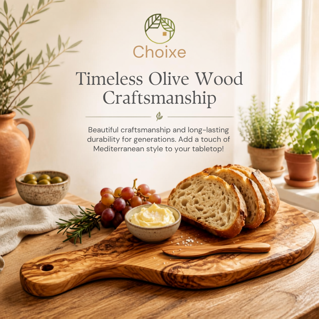 Olive Wood Cutting and Serving Board with Handle