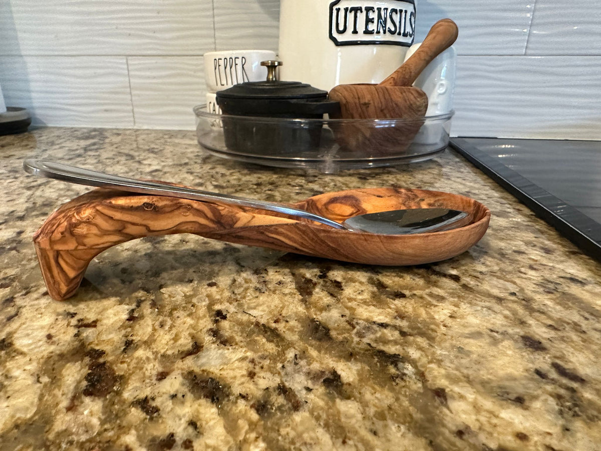 Mediterranean Olive Wood Spoon Rest