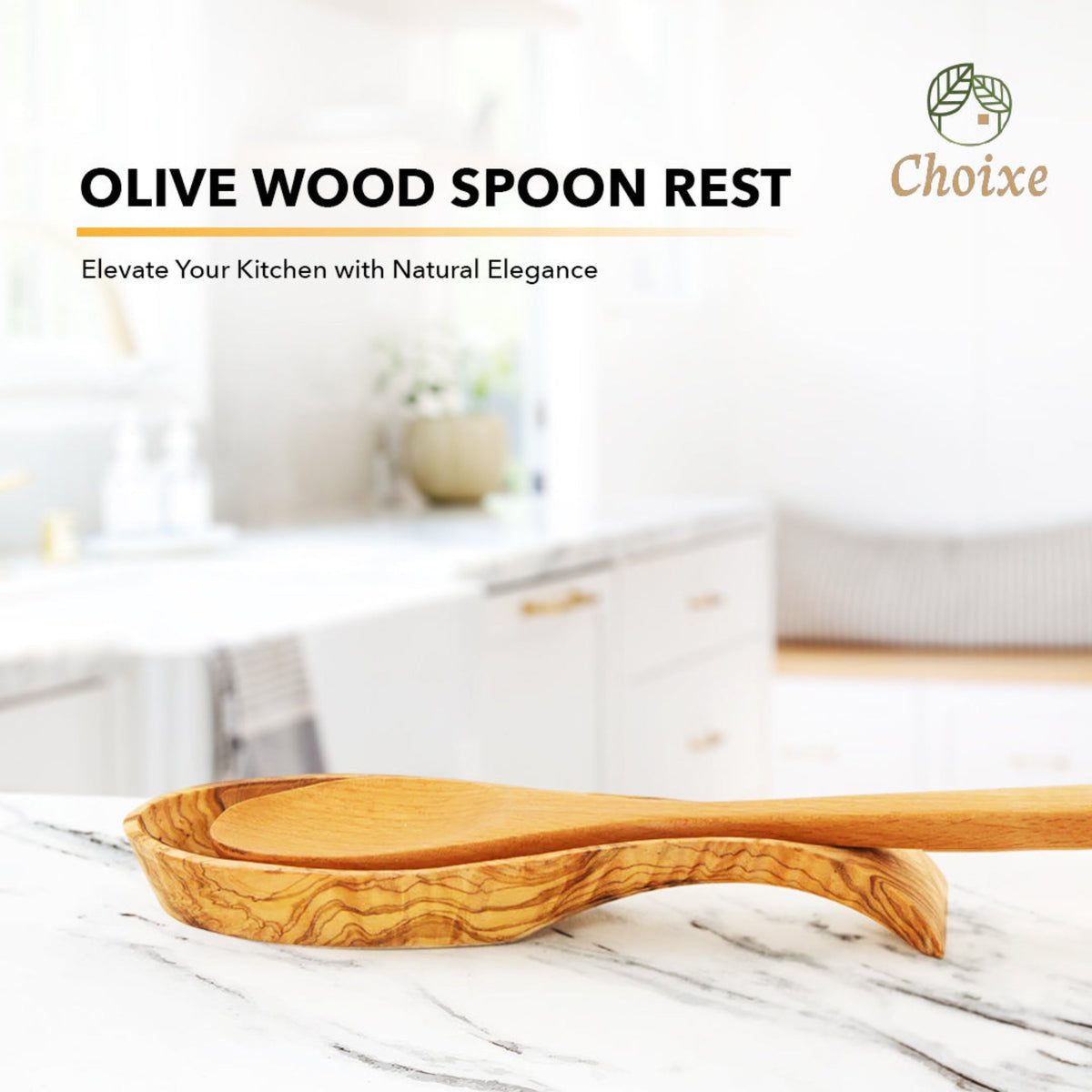 Mediterranean Olive Wood Spoon Rest