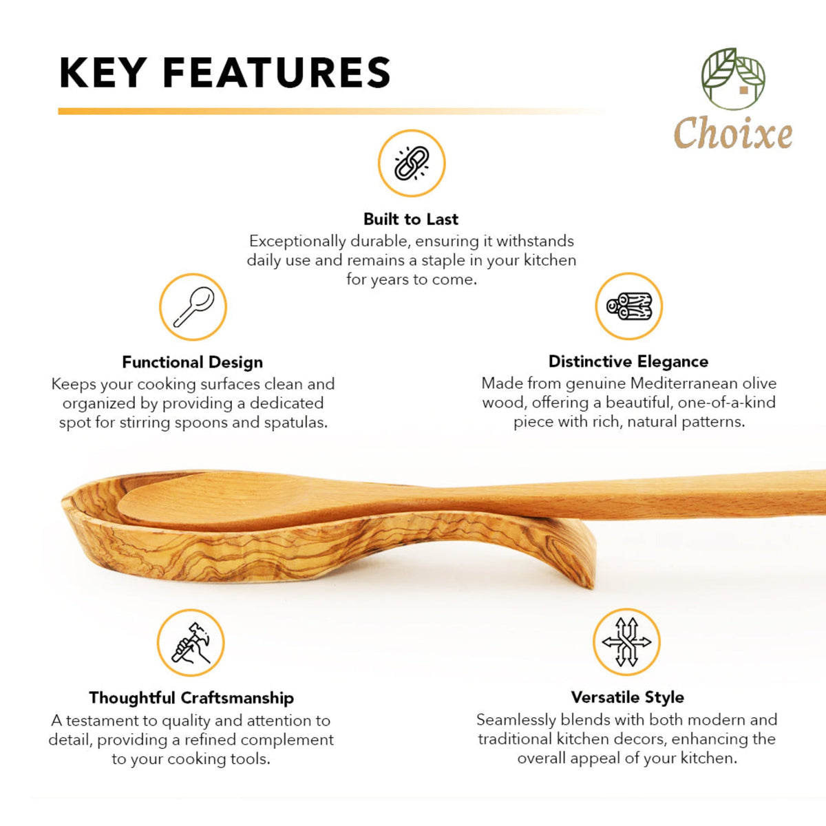 Mediterranean Olive Wood Spoon Rest