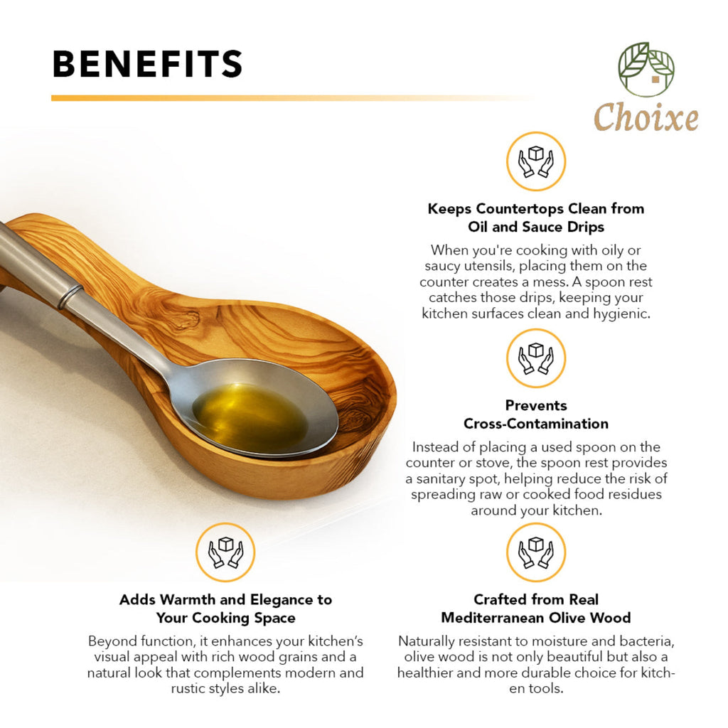 Mediterranean Olive Wood Spoon Rest