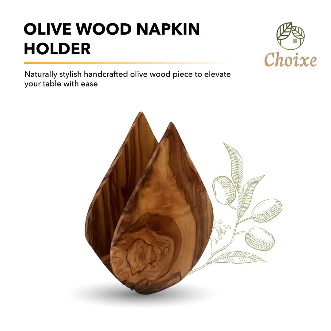 Mediterranean Olive Wood Napkin Holder