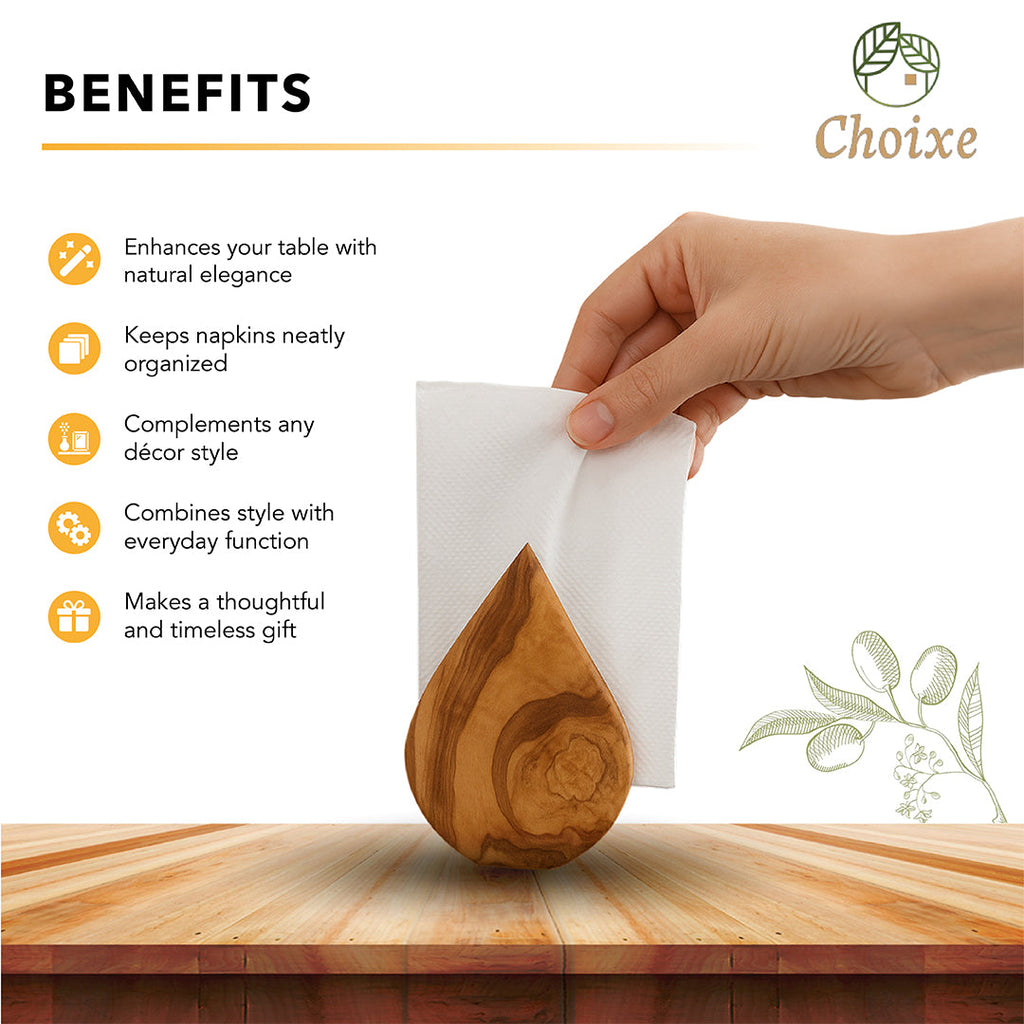 Mediterranean Olive Wood Napkin Holder