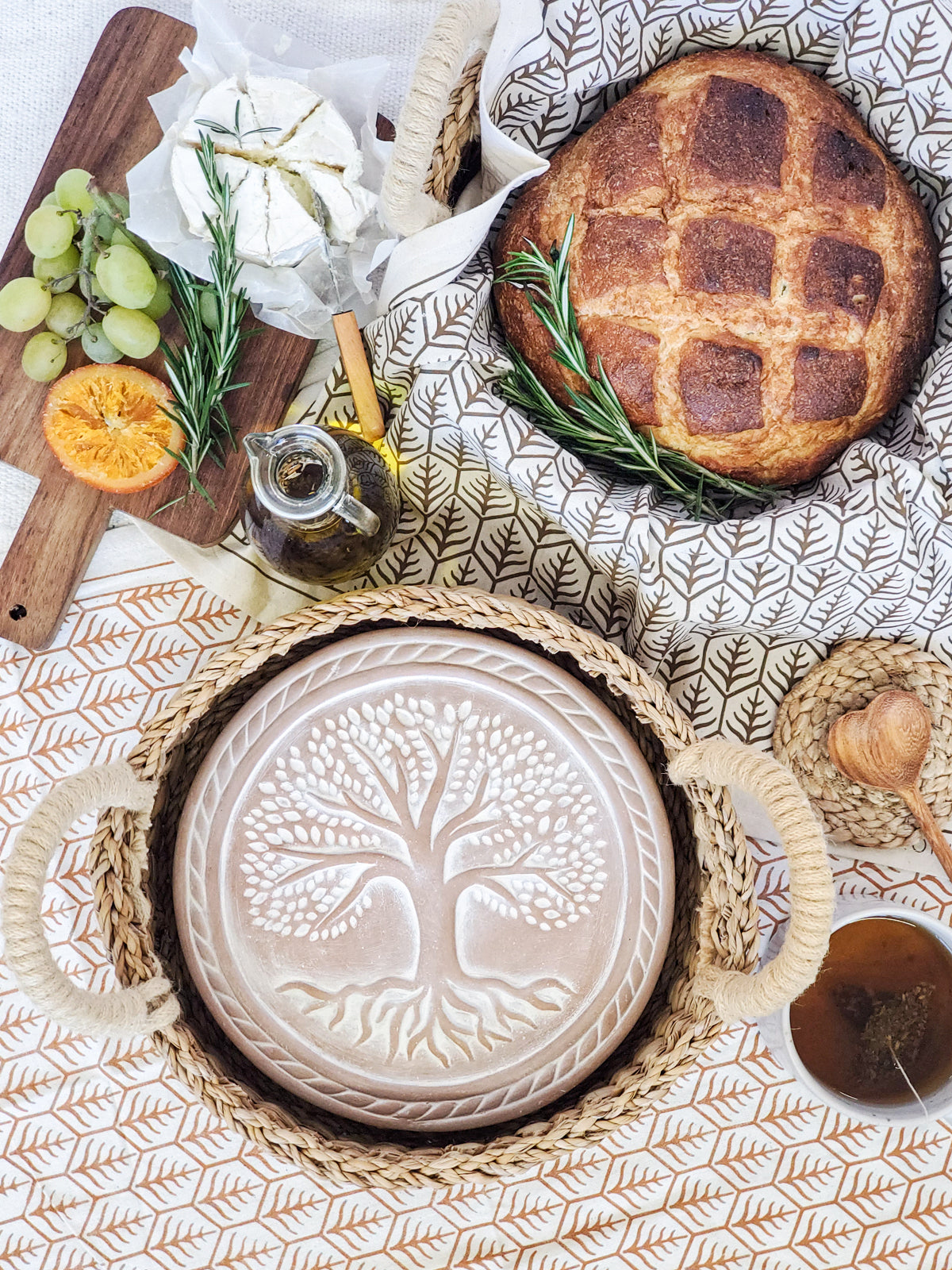 Tree of Life Bread Warmer and Basket