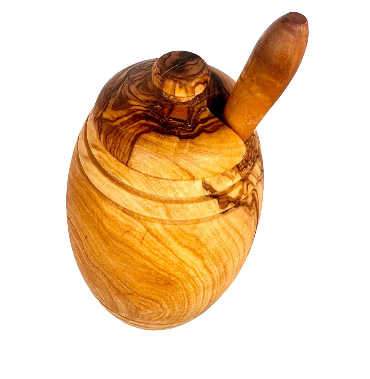 Olive Wood Honey Pot with Dipper