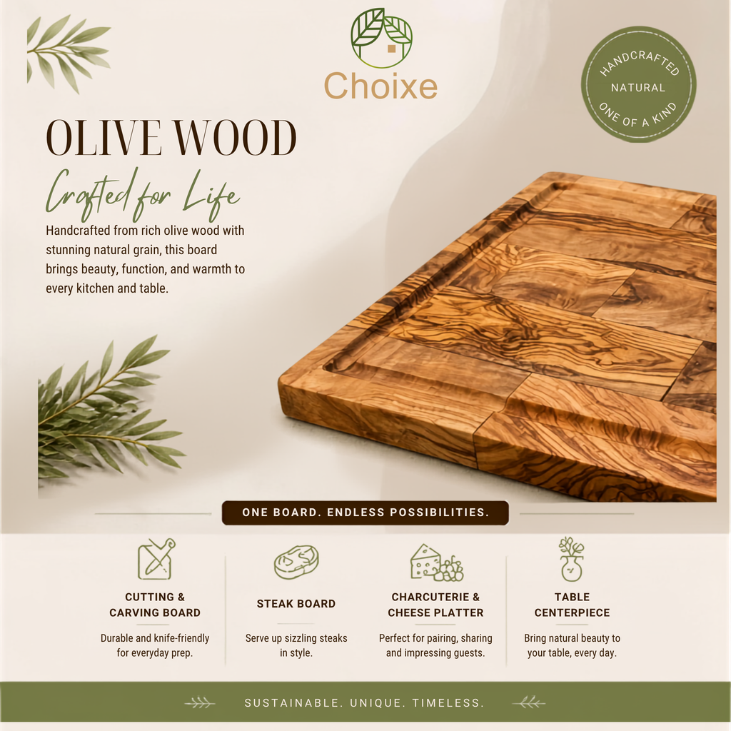Large Olive Wood Cutting and Serving Board
