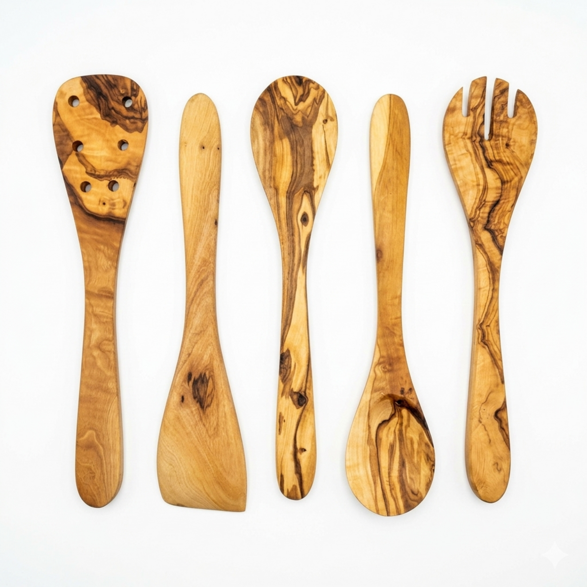 5-Piece Olive Wood Kitchen Utensil Set
